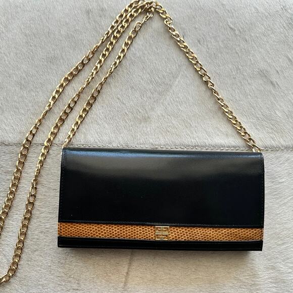Authentic Givenchy Leather Long Wallet with Chain - Picture 1 of 16